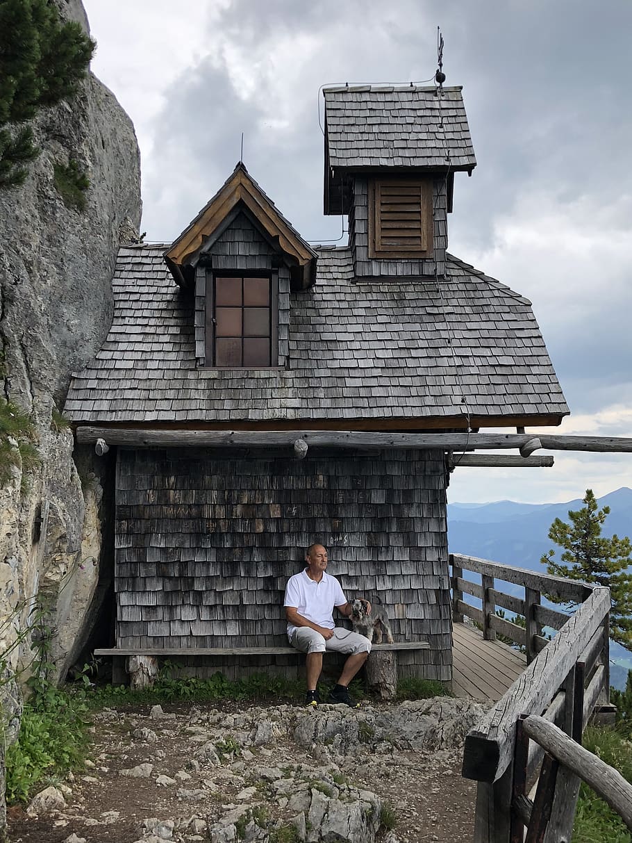 stoderzinken, mountain, chapel, wanderer, styria, austria, gröbming HD wallpaper