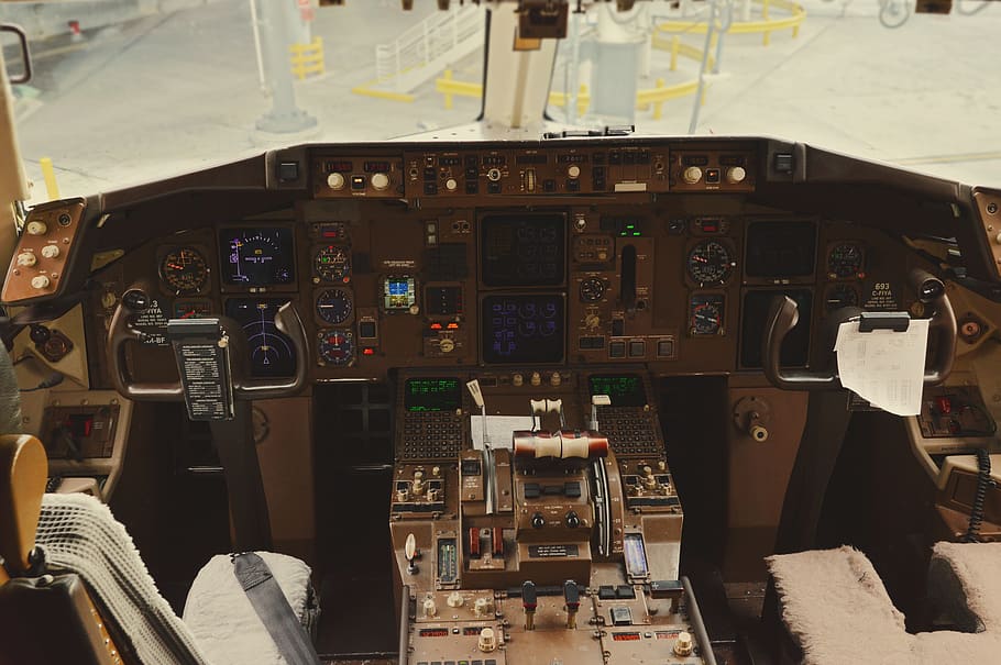 airoplane, cockpit, different, creative, colourful, vintage HD wallpaper