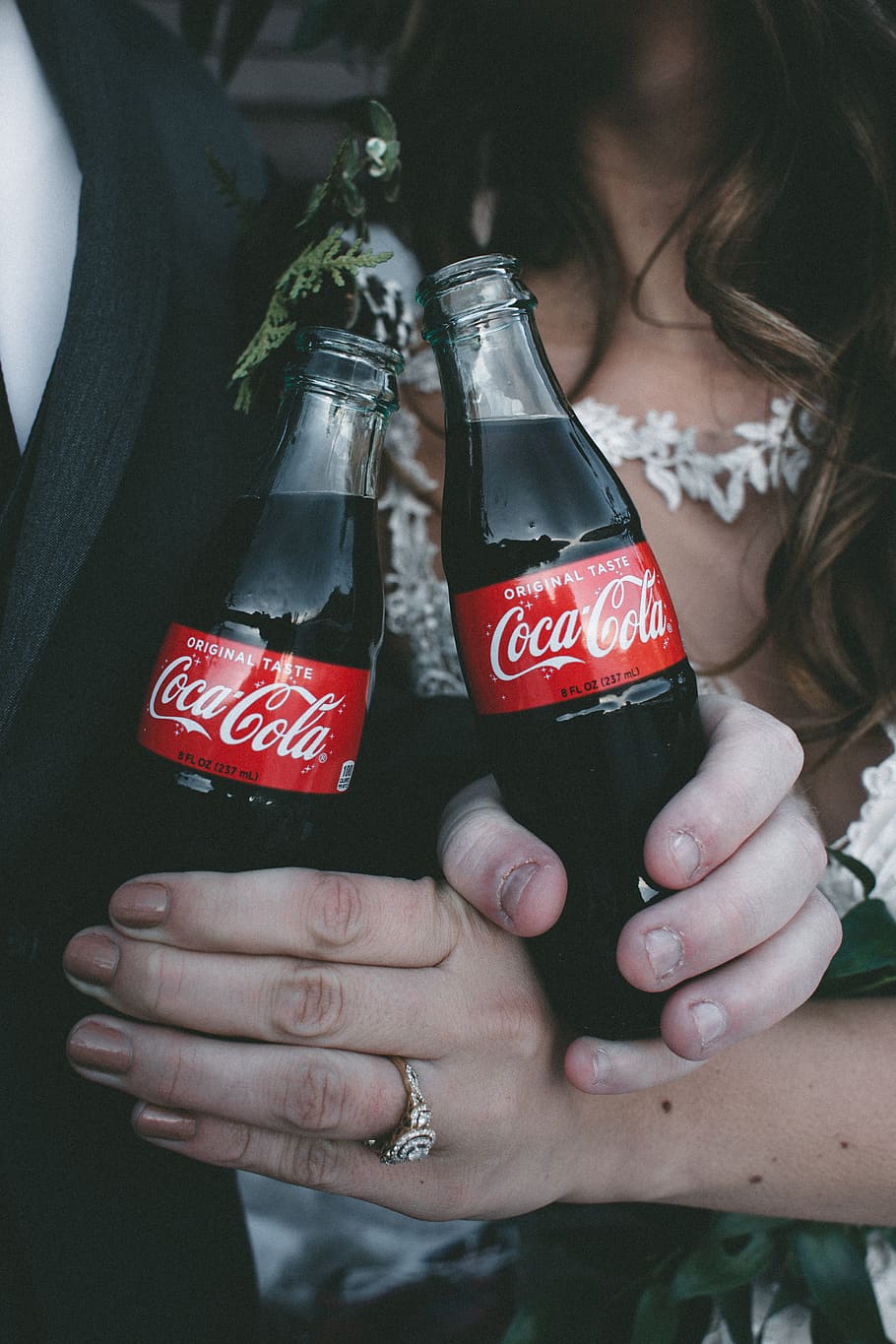 two Coca-Cola soda bottles, real people, women, lifestyles, girls HD wallpaper