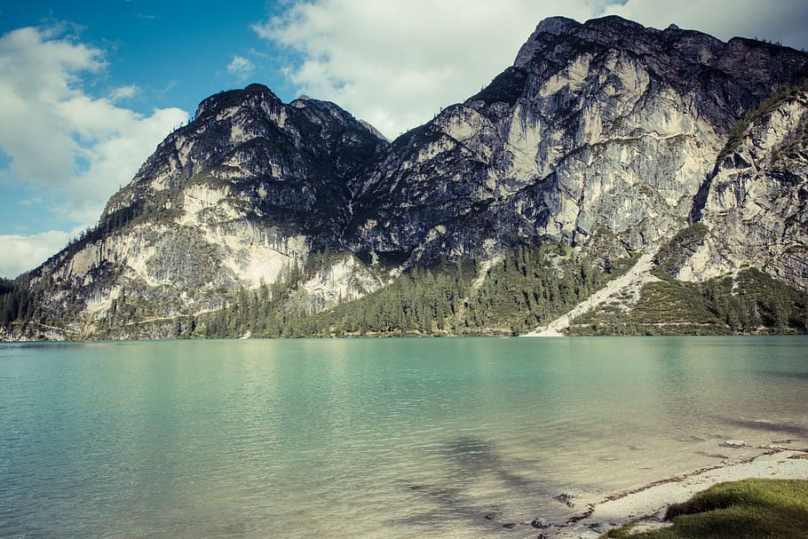 italy, pragser wildsee, alps, biotope, cloudy, country, destination, HD wallpaper
