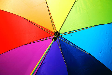 Multicolored Umbrella, acceptance, art, asexual, bright, celebration HD wallpaper