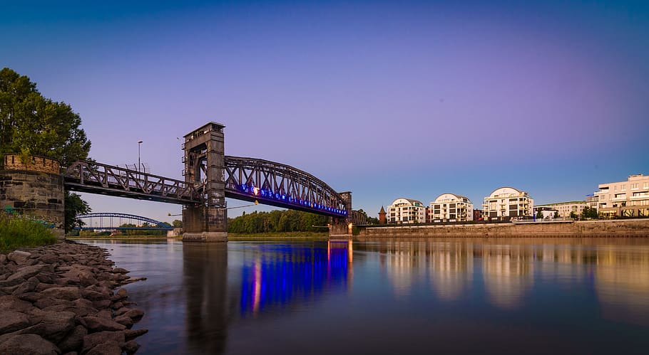 magdeburg, bridge, saxony-anhalt, hubbrücke, places of interest, HD wallpaper