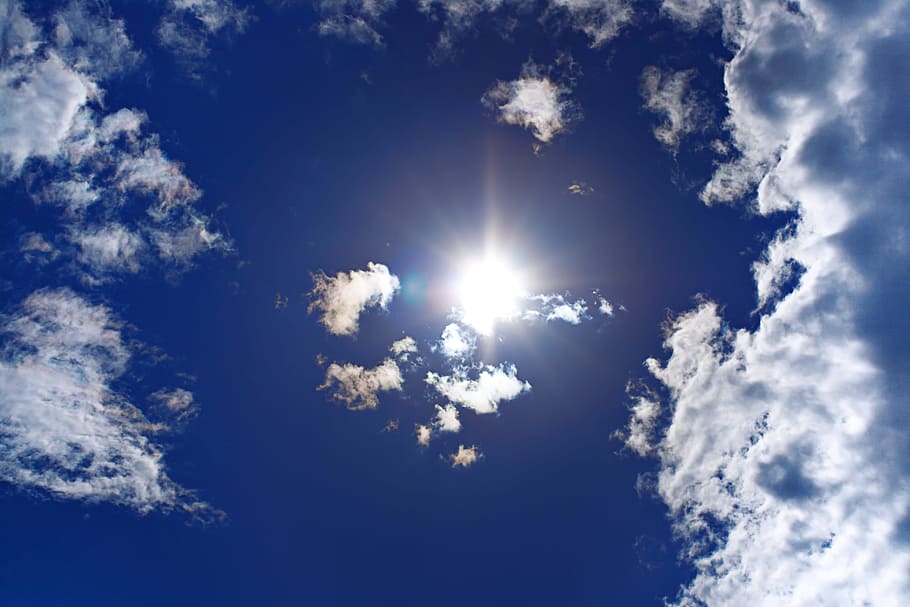 air, atmosphere, background, beautiful, blue, blue-sky, bright HD wallpaper