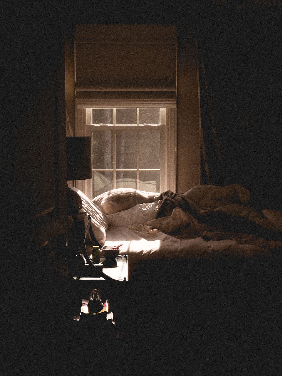 white blanket on bed beside window, indoors, no people, architecture HD wallpaper
