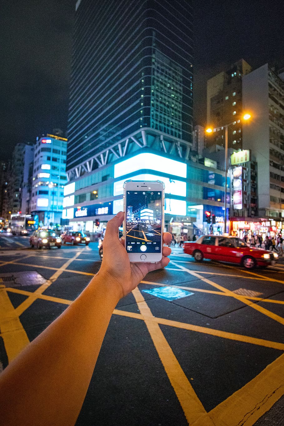 person taking picture using silver iPhone 6, city, architecture HD wallpaper