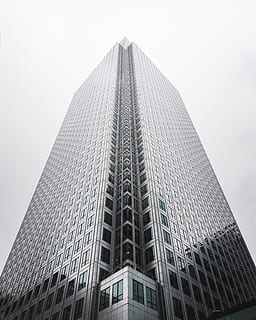 clear glass skyscaper under white sky, building, architecture HD wallpaper