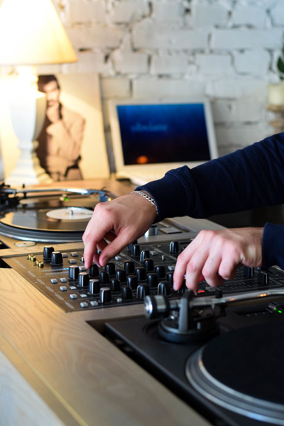 person playing DJ mixer, technology, occupation, music, human hand HD wallpaper