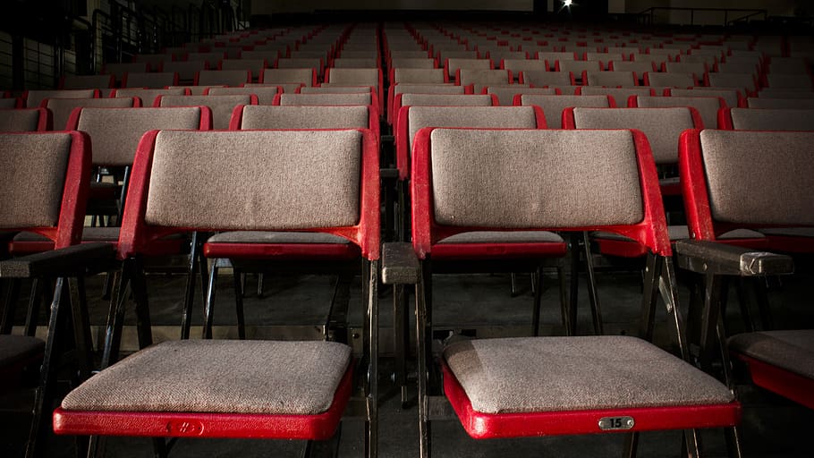Empty Theater Seats, audience, auditorium, chairs, cinema, comfortable, HD wallpaper
