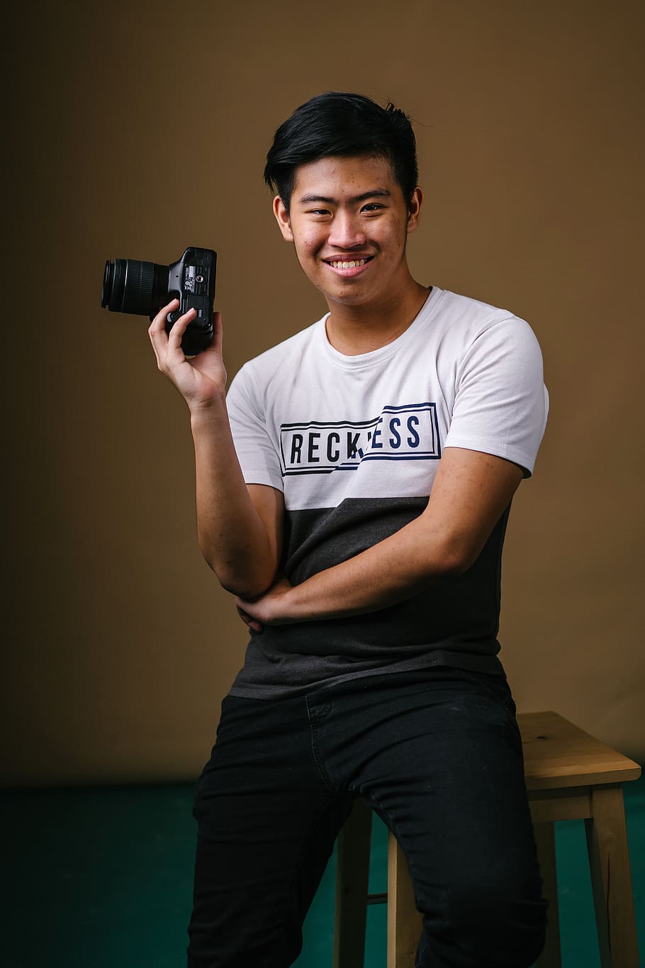 Man Sitting On Stool, camera, person, photographer, portrait HD wallpaper
