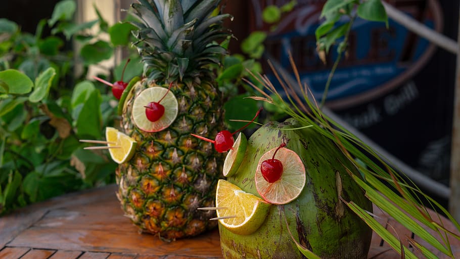 plant, fruit, food, pineapple, isla mujeres, méxico, citrus fruit, HD wallpaper
