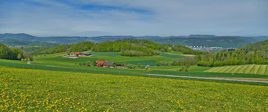 landscape, switzerland, aargau, hinterland, panorama, reported, HD wallpaper