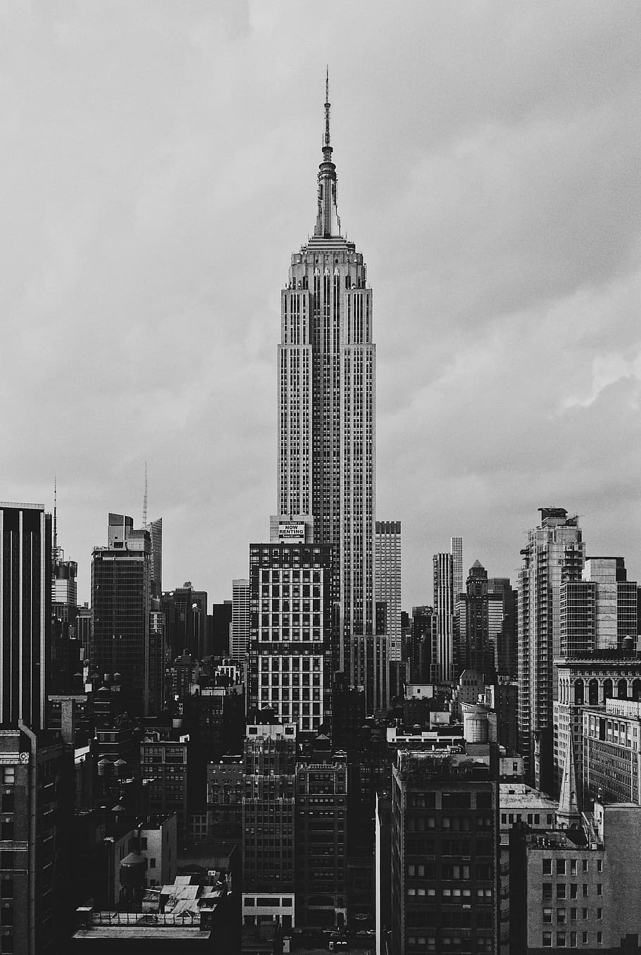 grayscale Empire State building, building exterior, built structure HD wallpaper