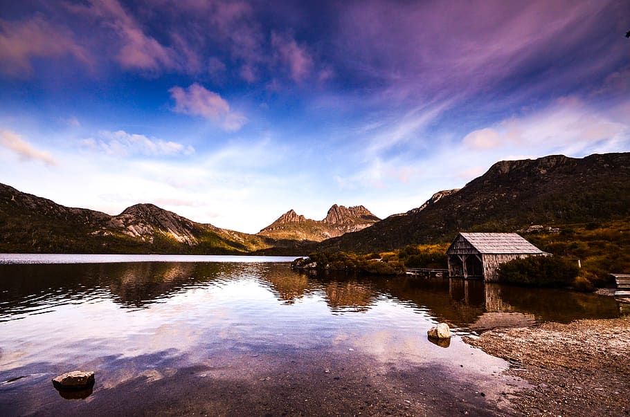 australia, cradle mountain, water, sky, scenics - nature, beauty in nature, HD wallpaper