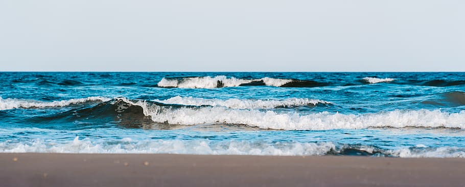 sea waves, ocean, water, outdoors, nature, shoreline, beach, coast HD wallpaper