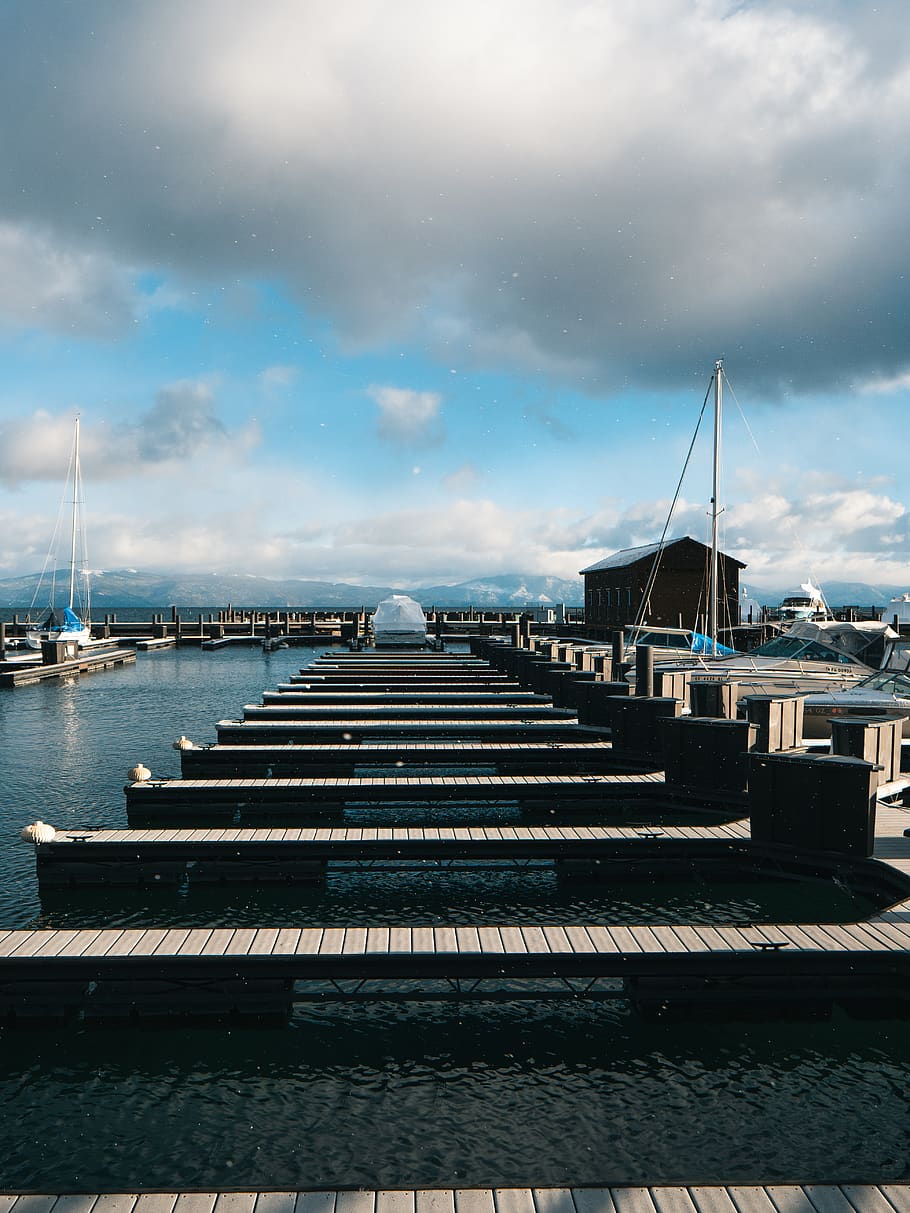 brown wooden barn, water, waterfront, dock, pier, port, united states of america HD wallpaper
