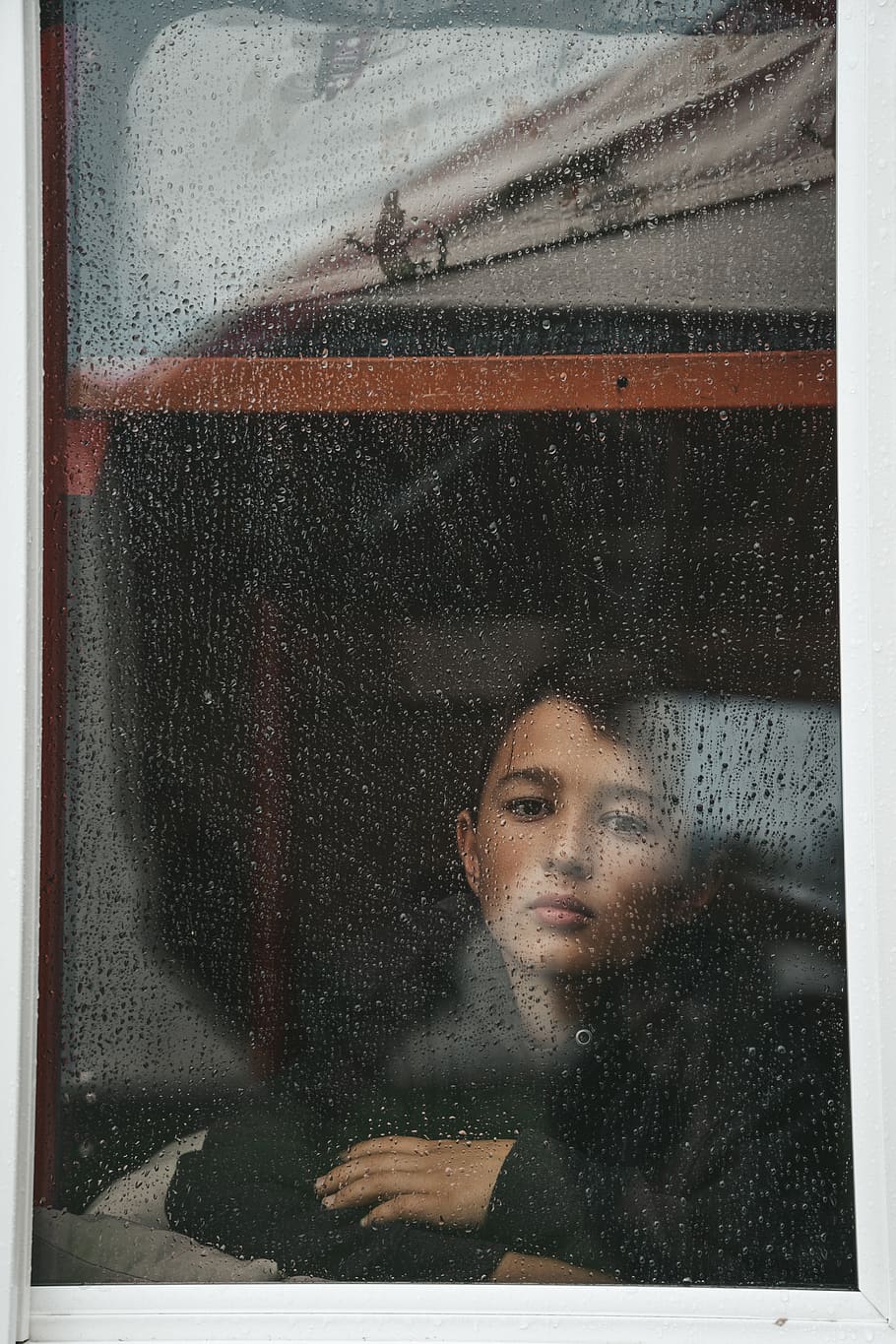 boy in black jacket near window, person, human, face, kid, looking HD wallpaper