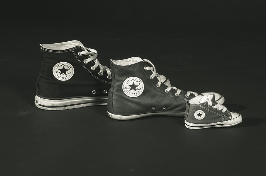 Close-up View of Shoes, black and-white, brand trademark, canvas