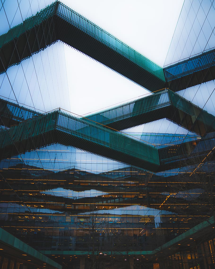 high-rise building, architecture, office building, window, skylight HD wallpaper