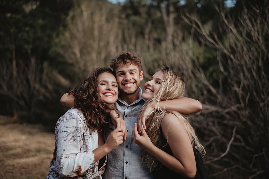 Photo of People Smiling, adorable, blond, blonde, blur, brunette HD wallpaper
