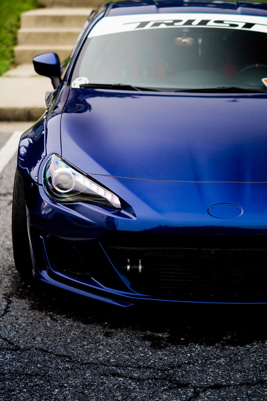 blue car, mode of transportation, motor vehicle, land vehicle HD wallpaper