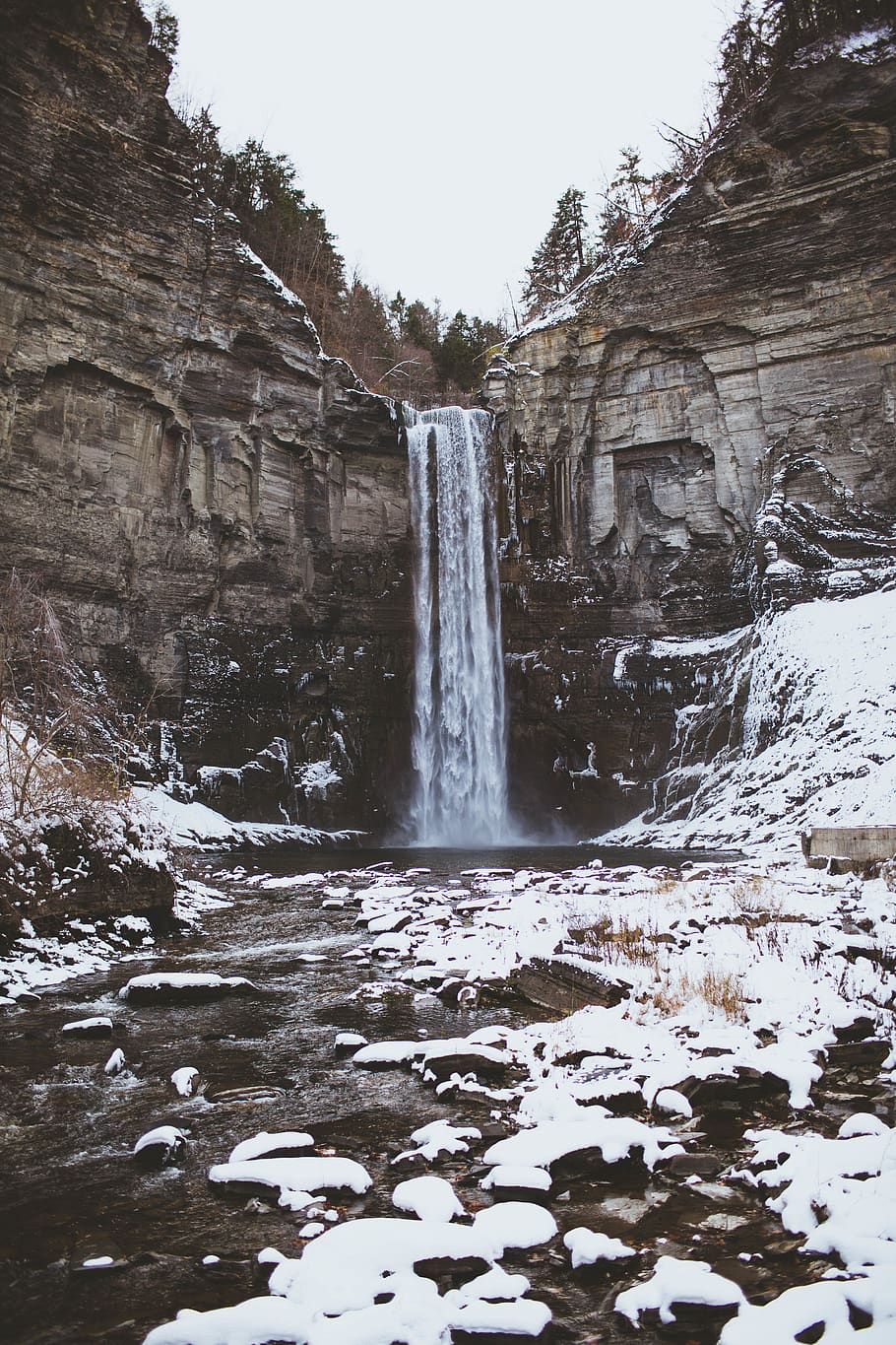 waterfall, outdoor, explore, snow, ice, newyork, falls, flowing water HD wallpaper