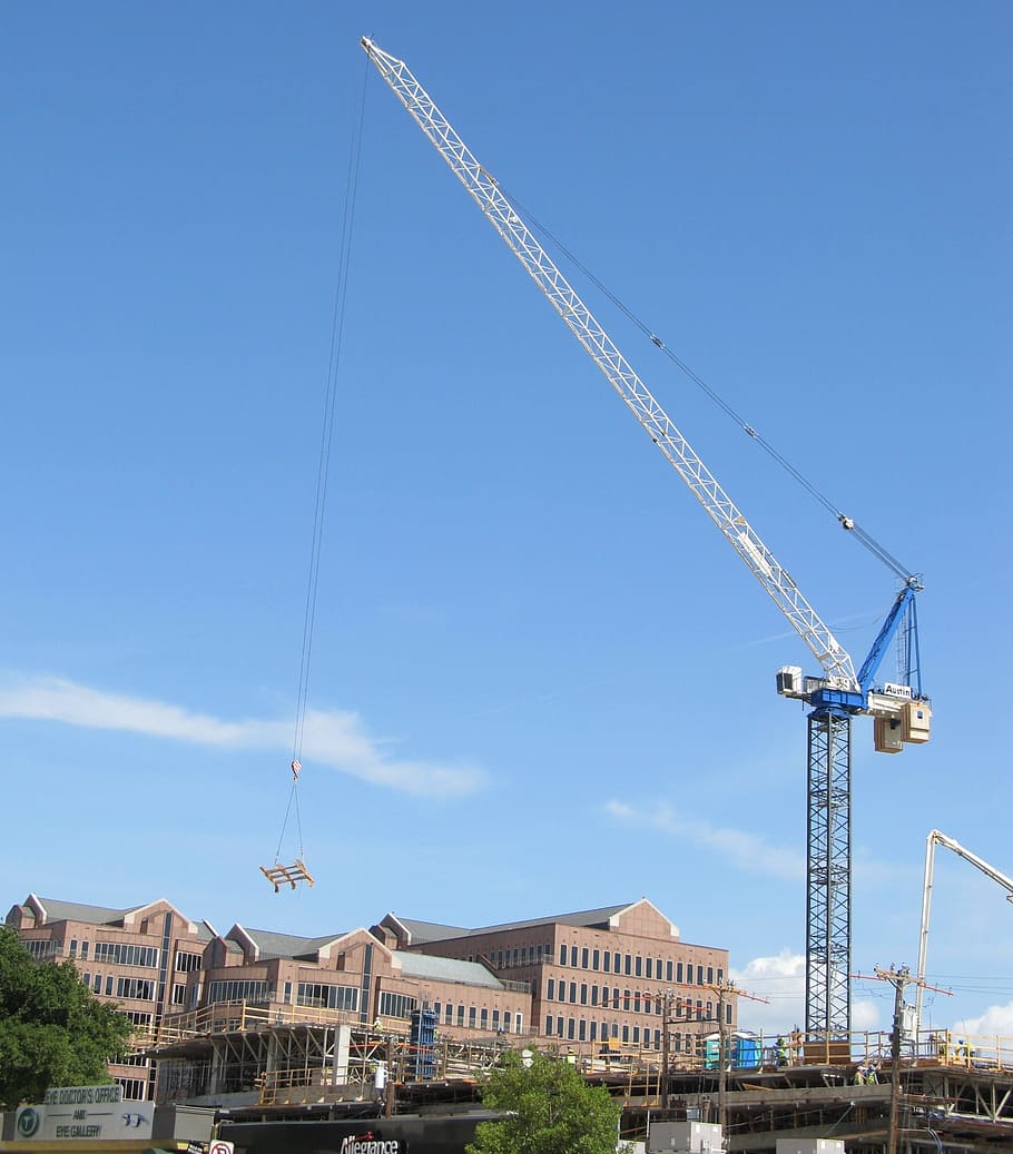 site, construction, area, crane, work, job, crane - construction machinery HD wallpaper