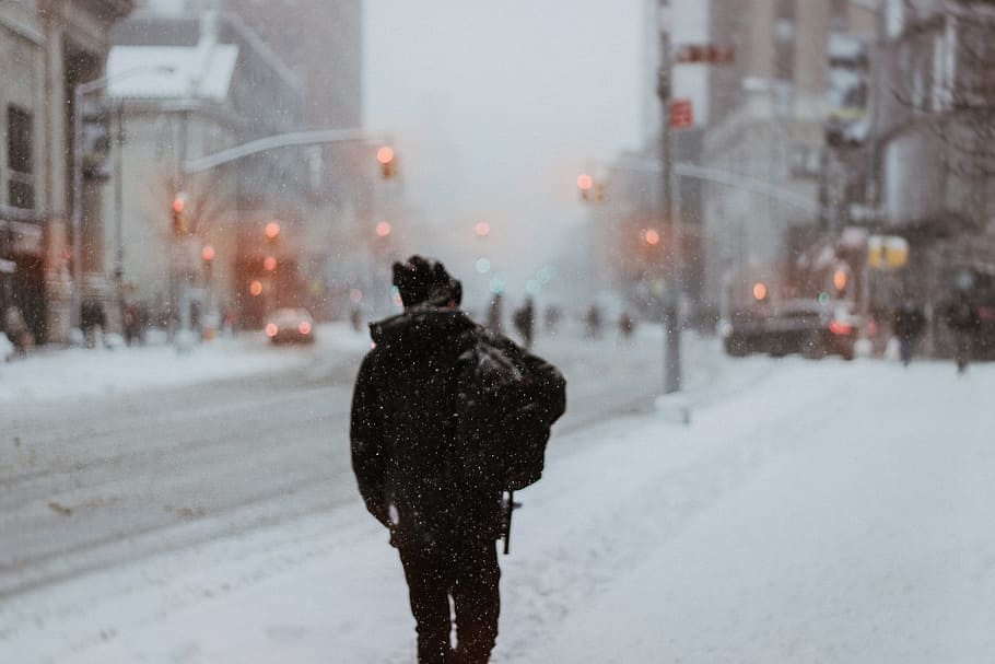 ice, snow, snowfall, cold, winter, road, city, work, walk, cold temperature HD wallpaper