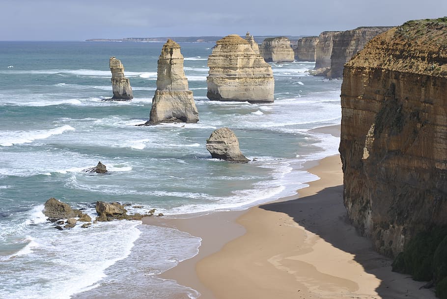 landscape, australia, costa, sea, water, rock, beach, rock - object HD wallpaper