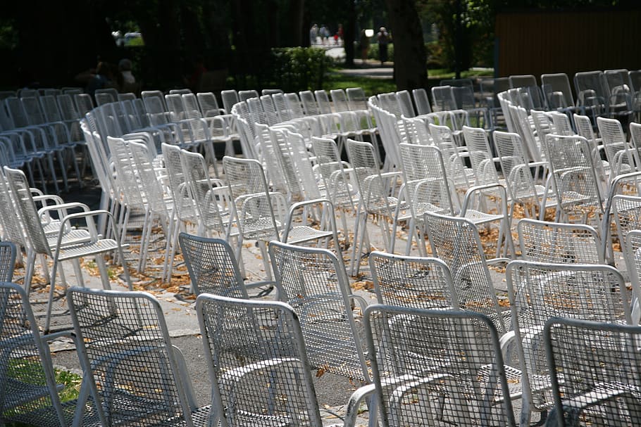 austria, zell am see, chairs, art, mood, public, outside, summer, HD wallpaper