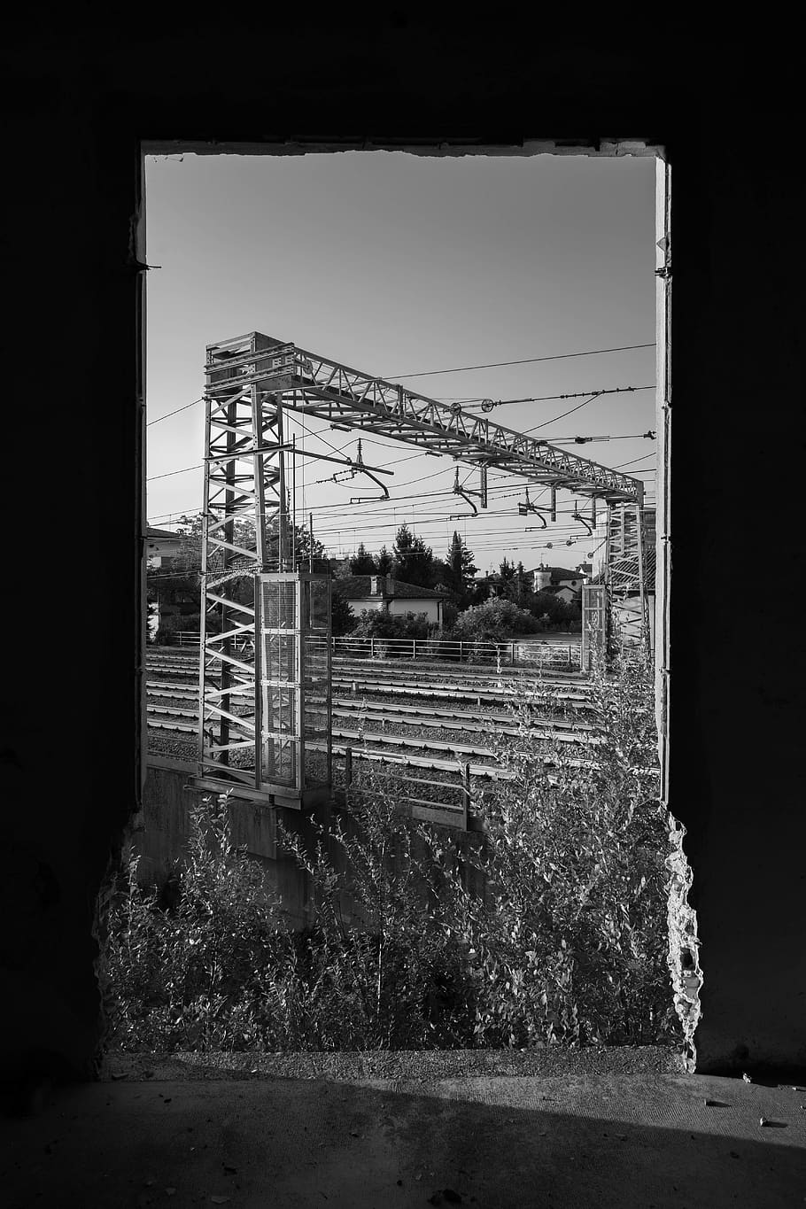 italy, cervignano del friuli, train, tracks, power, cables