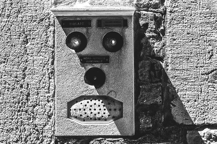 italy, venice, face, door bell, what are your looking at?, no people