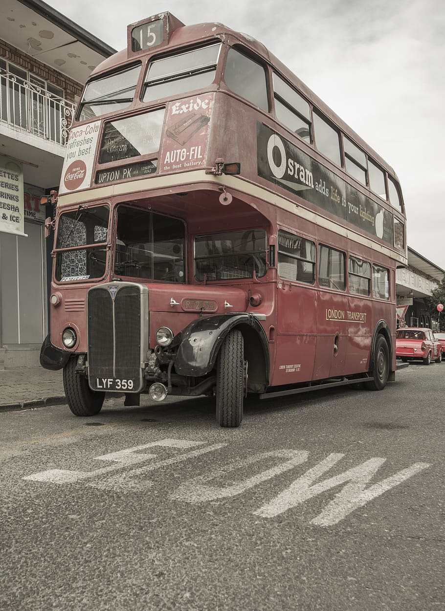 red double-decker bus, transportation, vehicle, double decker bus HD wallpaper
