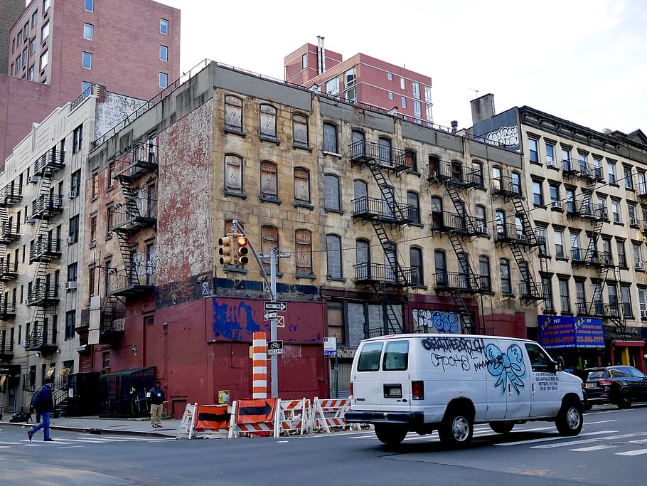 nyc, urban, impoverished, mode of transportation, city, building exterior HD wallpaper