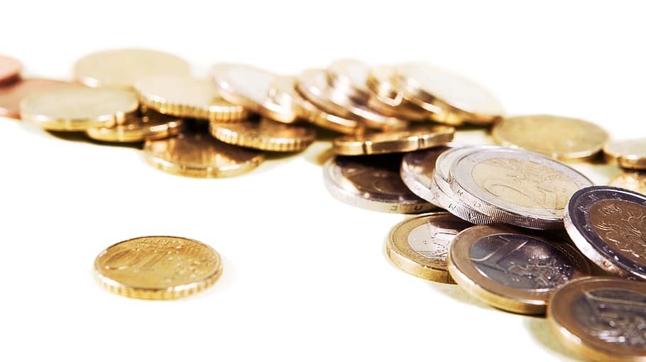cent, close-up, closeup, coin, euro, heap, isolated, jewelry HD wallpaper