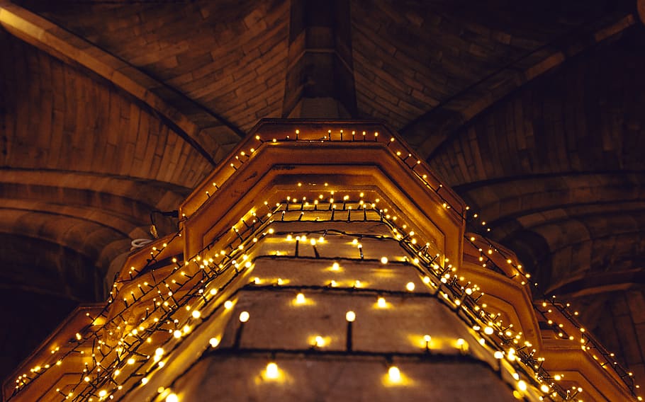 glasgow, uk, lights, pillar, church, glasgow university, bricks HD wallpaper