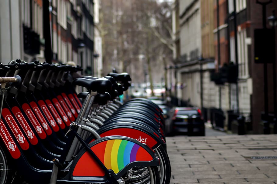 london, rent, bicycle, street, colorful, well arranges, satisfying