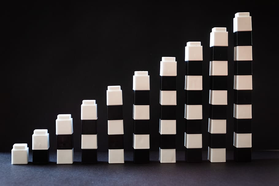 Pile of White and Black Boxes, black and white, blocks, close-up HD wallpaper