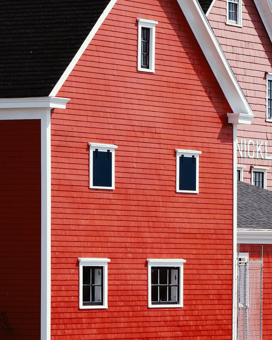 brown 2-story house, roof, building, siding, housing, urban, architecture