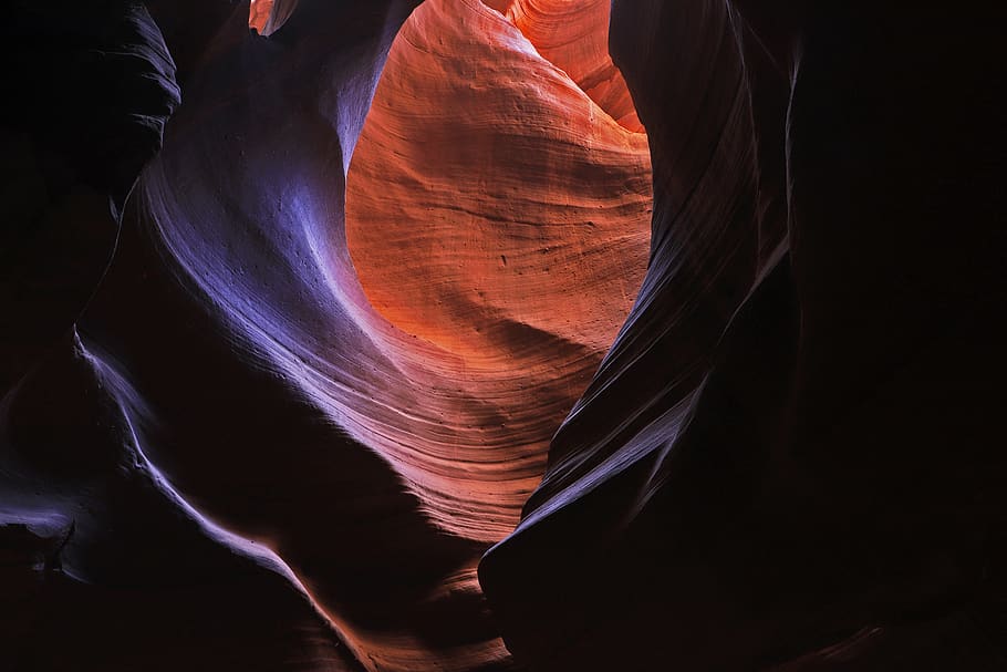 orange cave view, nature, outdoors, mountain, person, human, valley HD wallpaper