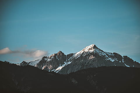 Snow-top Mountain Under Clear Sky, background, background image HD wallpaper