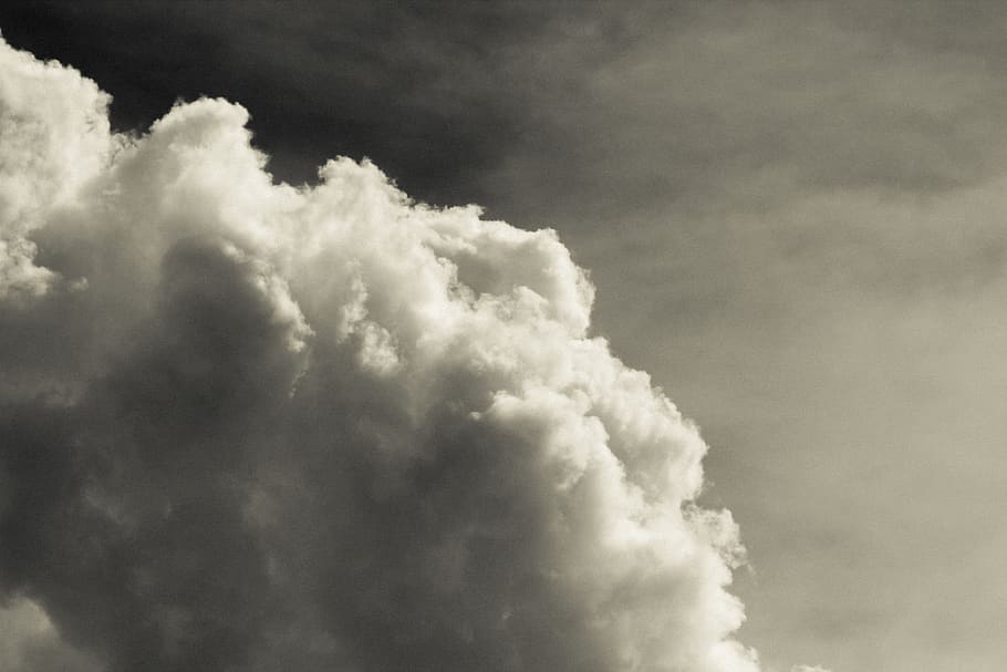 clouds, sky, black and white, abstract, nature, space, detail HD wallpaper