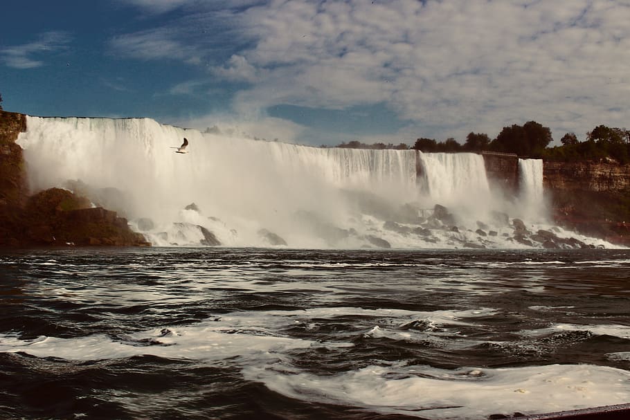 Photograph of Niagara Falls, cascade, Mossy rocks, nature, scenic HD wallpaper