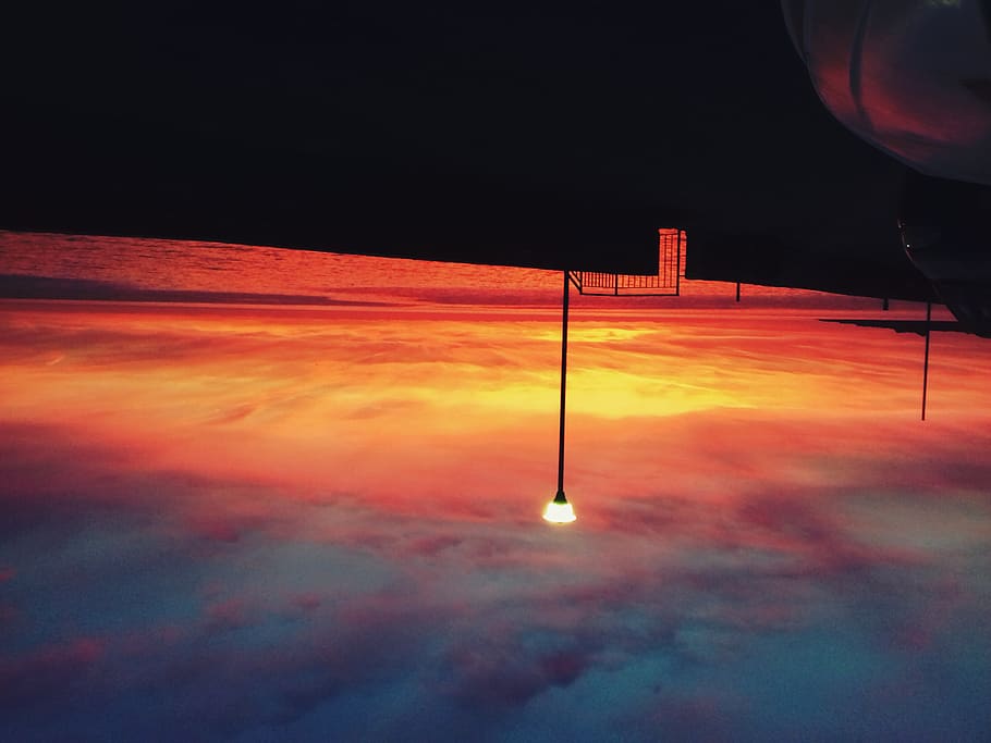 sky, cloud - sky, nature, no people, orange color, night, scenics - nature HD wallpaper