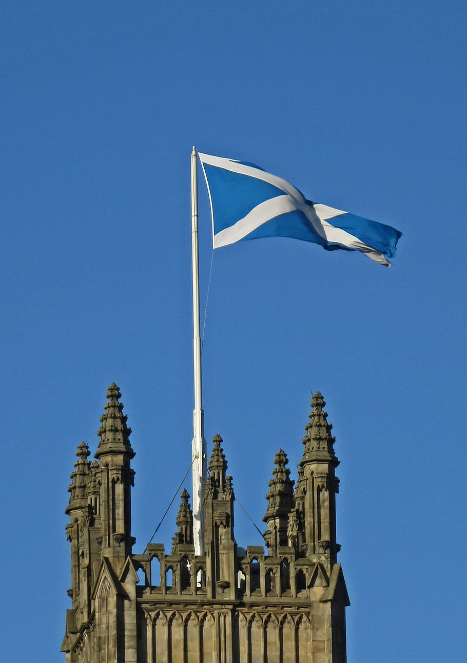 blue and white flag, symbol, american flag, steeple, tower, architecture HD wallpaper