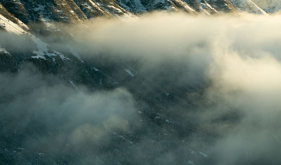 nature, outdoors, mountain range, weather, fog, peak, mist HD wallpaper