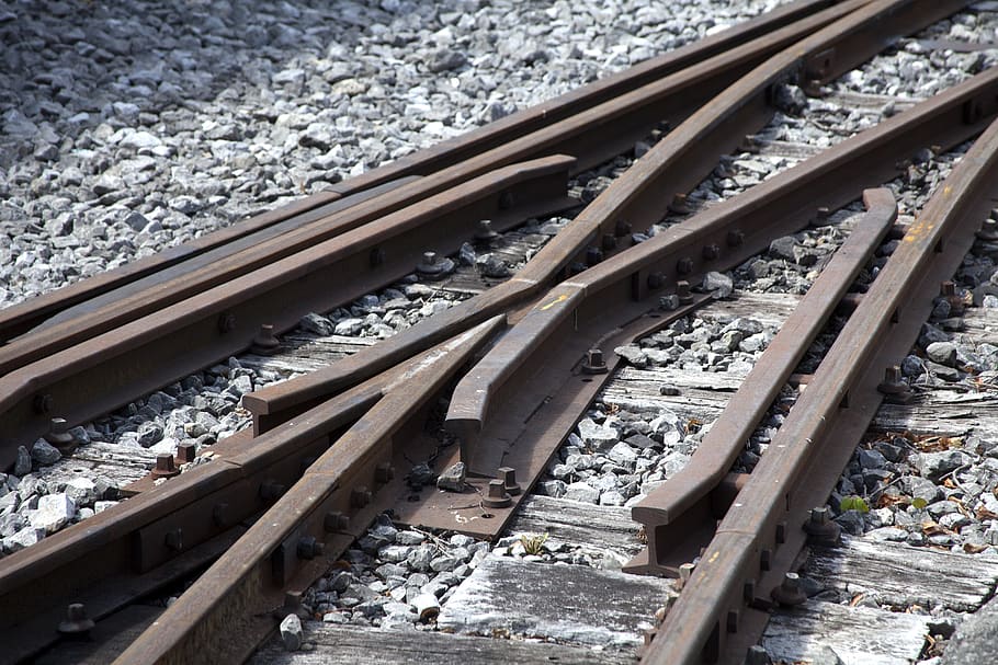 pathways, train, rails, railway, railroad track, rail transportation HD wallpaper