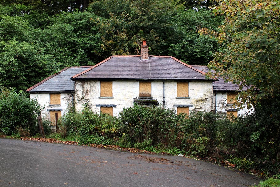 abandoned, house, wales, welsh, river, henllan bridge, river tivey HD wallpaper