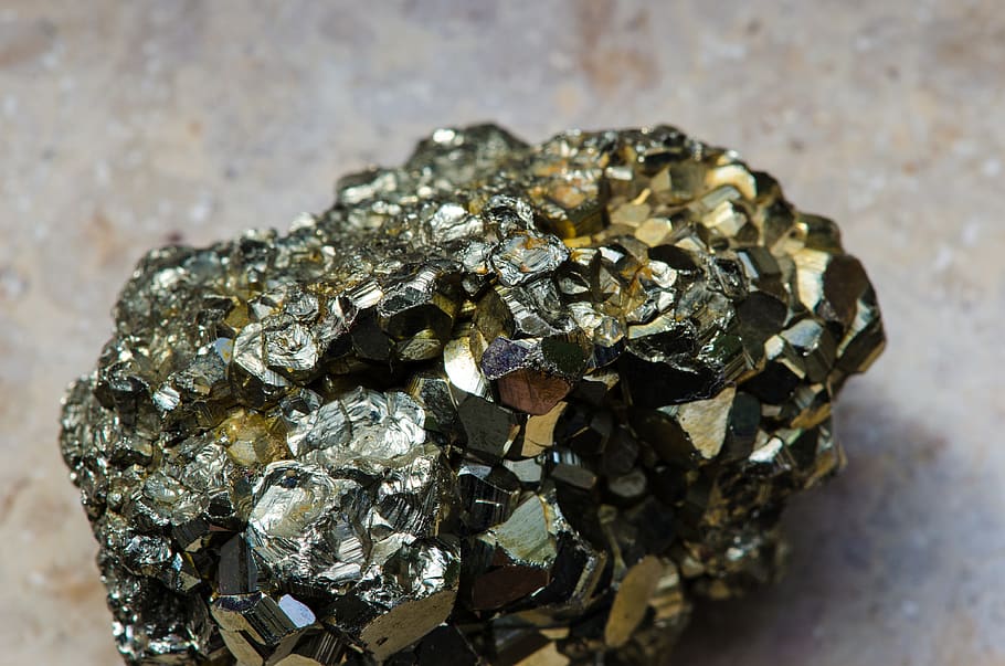 pyrite, gem, mining, minerals, collection, stones, gold, gems, HD wallpaper