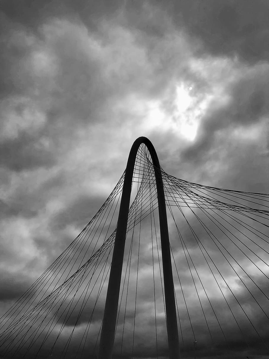 black and white, lines, silhouette, cloud - sky, engineering HD wallpaper