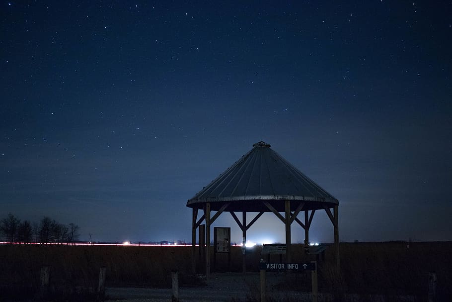 long exposure, night, sky, star - space, architecture, astronomy HD wallpaper